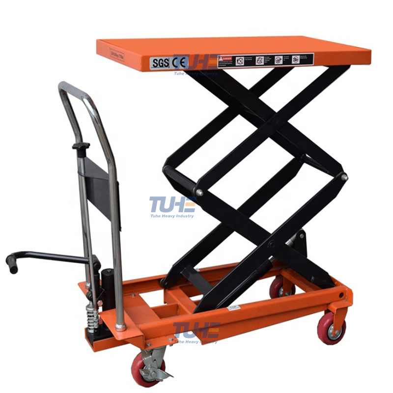 Mobile Hydraulic Lift Table For Warehouse Transportation Goods